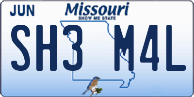 MO license plate SH3M4L