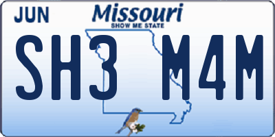 MO license plate SH3M4M