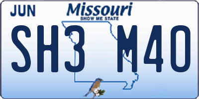MO license plate SH3M4O