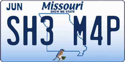 MO license plate SH3M4P