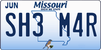 MO license plate SH3M4R