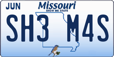 MO license plate SH3M4S