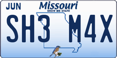 MO license plate SH3M4X