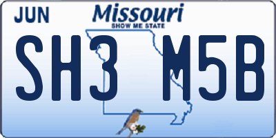 MO license plate SH3M5B