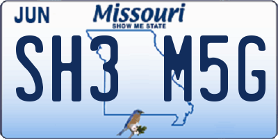 MO license plate SH3M5G