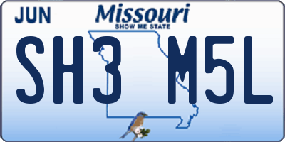 MO license plate SH3M5L