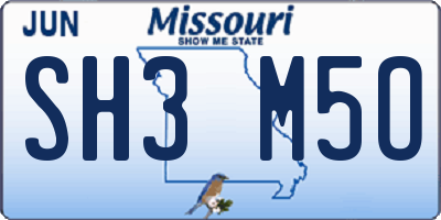 MO license plate SH3M5O