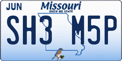 MO license plate SH3M5P