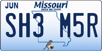 MO license plate SH3M5R