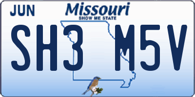 MO license plate SH3M5V