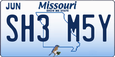 MO license plate SH3M5Y