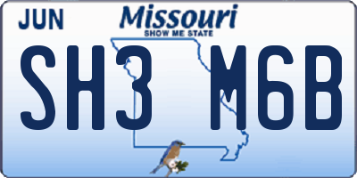 MO license plate SH3M6B