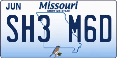 MO license plate SH3M6D