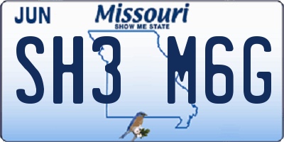 MO license plate SH3M6G