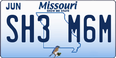 MO license plate SH3M6M