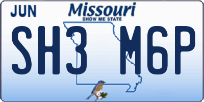 MO license plate SH3M6P