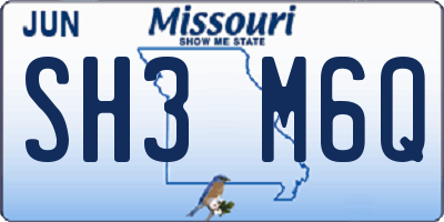 MO license plate SH3M6Q