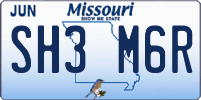 MO license plate SH3M6R