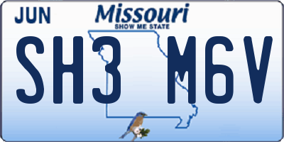 MO license plate SH3M6V
