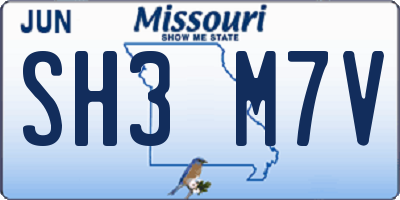 MO license plate SH3M7V