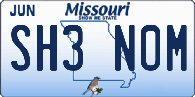 MO license plate SH3N0M