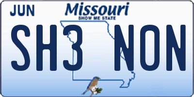 MO license plate SH3N0N