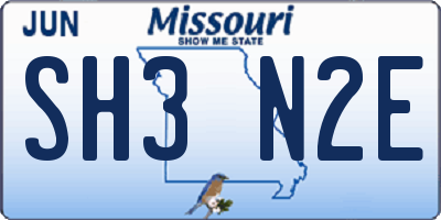 MO license plate SH3N2E