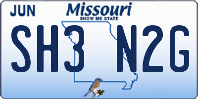 MO license plate SH3N2G