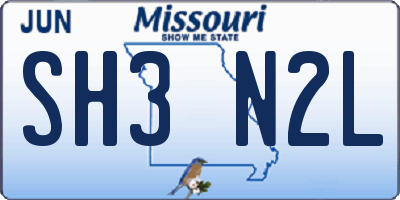MO license plate SH3N2L
