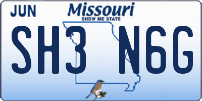 MO license plate SH3N6G