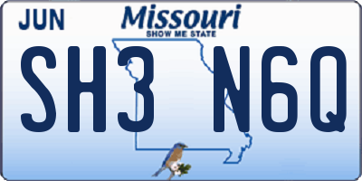 MO license plate SH3N6Q