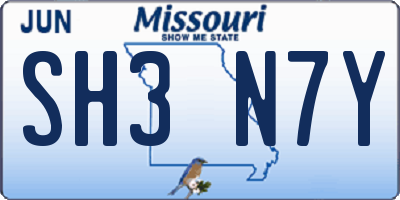 MO license plate SH3N7Y