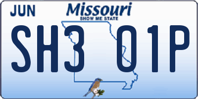 MO license plate SH3O1P