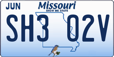 MO license plate SH3O2V
