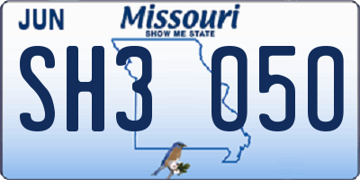 MO license plate SH3O5O