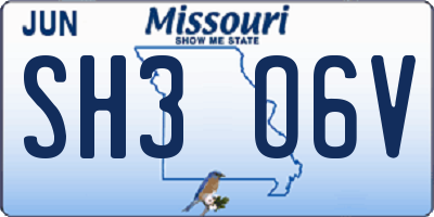 MO license plate SH3O6V