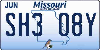 MO license plate SH3O8Y