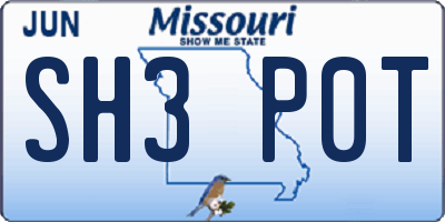 MO license plate SH3P0T