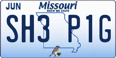 MO license plate SH3P1G