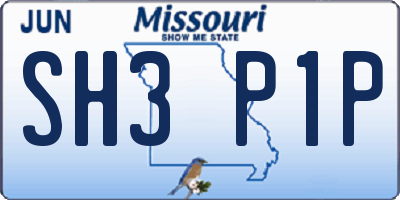 MO license plate SH3P1P