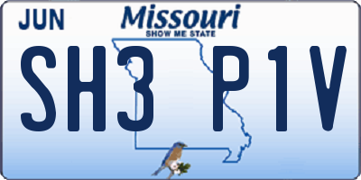 MO license plate SH3P1V