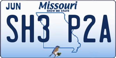 MO license plate SH3P2A