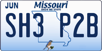 MO license plate SH3P2B