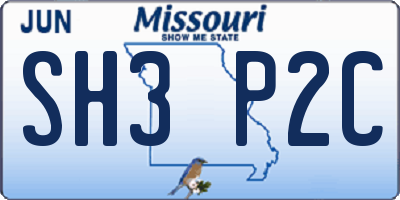 MO license plate SH3P2C