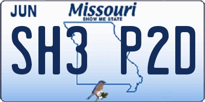 MO license plate SH3P2D