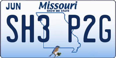 MO license plate SH3P2G