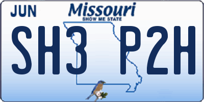 MO license plate SH3P2H