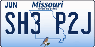 MO license plate SH3P2J