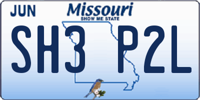 MO license plate SH3P2L