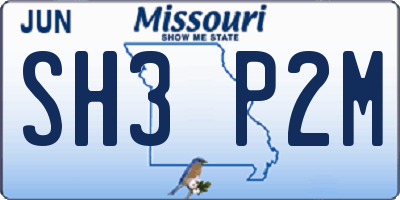 MO license plate SH3P2M